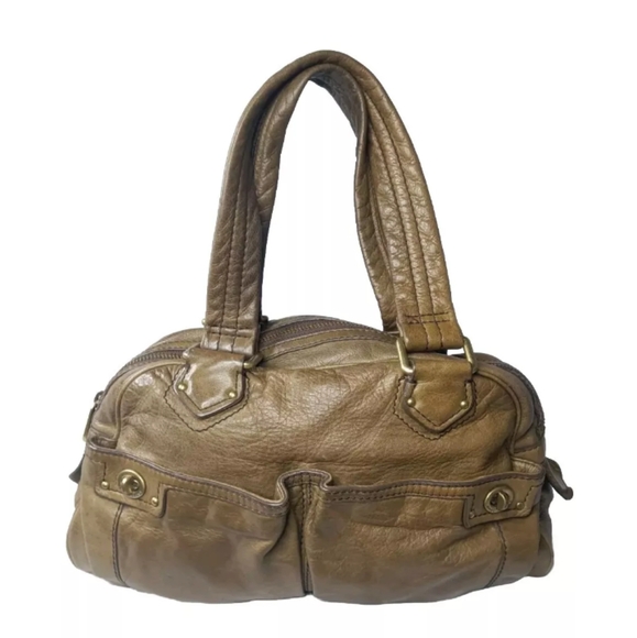 Marc Jacobs Soft Leather Satchel Handbag Olive Brown Small Handbag - Picture 1 of 14